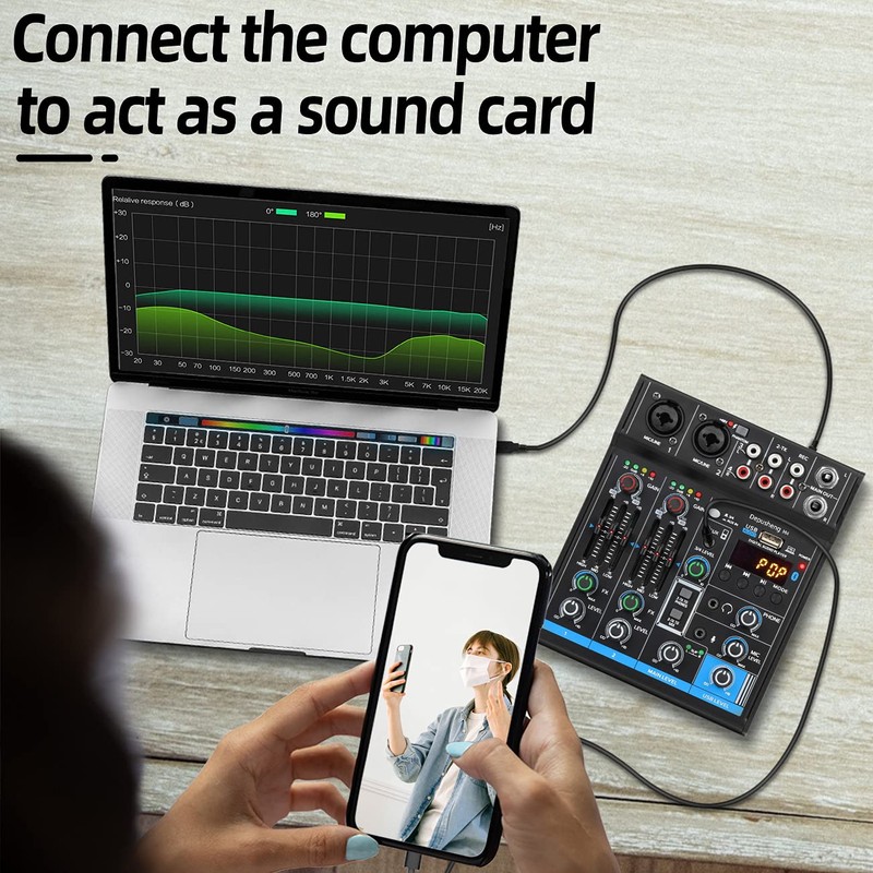 Depusheng M4 Professional Audio Mixer Sound Card Console Interface System