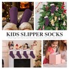 KFUBUO Kids Slipper Socks with Non Skid Bottoms Fleece-Lined Warm