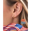 Elaximn Tiny Patriotic Gold Huggie Earrings for Women