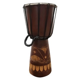 Djembe Drum Carved Bongo African inspired music also a unique gifting idea. Carver Abstract Elephant Giraffe Turtle. (16 Inch, Abstract)