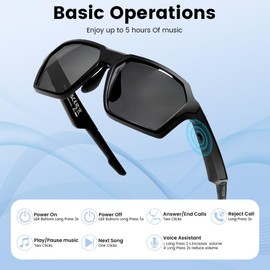 Smart Glasses,Polarized Sunglasses Mens Cycling Glasses for Women with Bluetooth Speaker,Athletic/Outdoor UV Protection/APP Translation and Voice Control,Scratch Resistant SunGlasses Visor for Men