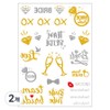 Gel Luna lettering gold glitter tattoo sticker, 2 pieces, T-396 / 젤루나 레터링 골드 반짝이 타투 스티커, 2개, T-396