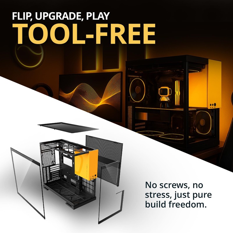 Geometric Future M5 Tempered Glass Mid Tower, E-ATX/ATX Gaming Case,