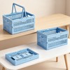 Carperipher Plastic Storage Basket,15L Collapsible Milk Crate with Handle,Foldable Shopping
