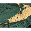Nantucket, Massachusetts 3-D Nautical Wood Chart, 16" x 20
