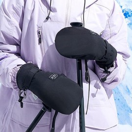 HNGEMSY Winter Mittens for Women, Ski Gloves, Winter Gloves, Waterproof Cycling Gloves, Windproof Thermal Gloves, Warm Sports Like Running, Cycling (White, L)