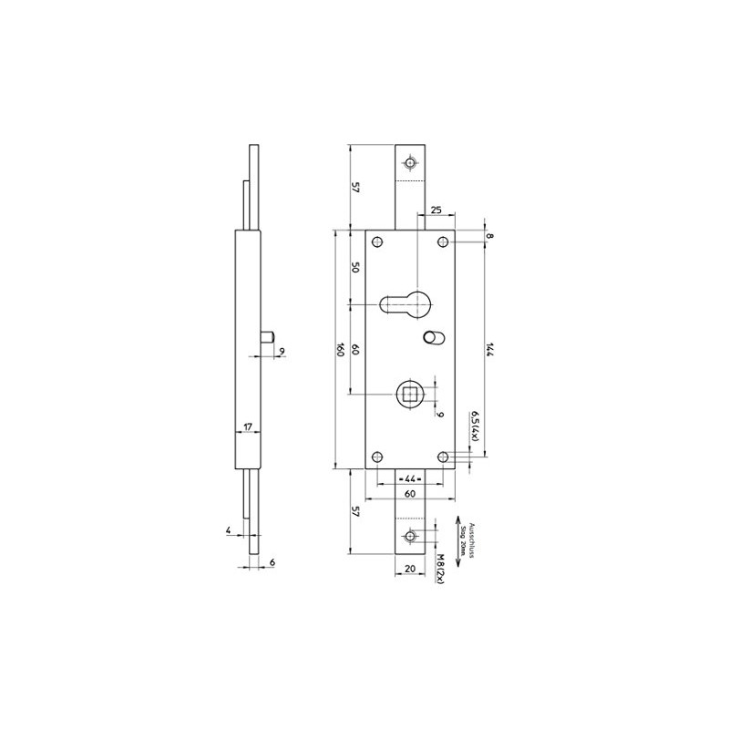 Nemef 1804/04 Garage Door Lock Laterally Closing