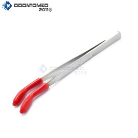 ODM Tweezers Rubber Coated PVC Non Marring Bent Tips Jewelry Hobby Bead Craft Work
