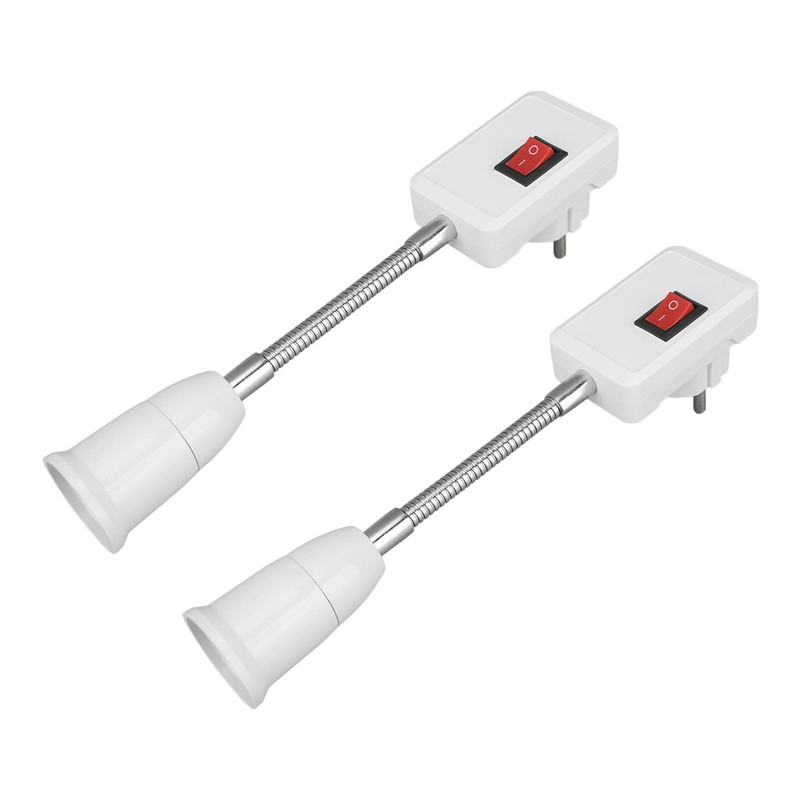 2PCS E27 E26 Hose Lamp Holder with Switch Universal 360