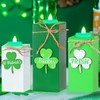 3 Pack St. Patrick's Day Tea Light Candles Wooden Clover