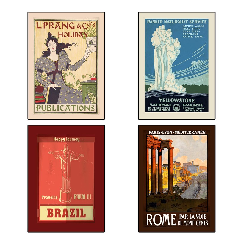 20 Posters! Vintage Travel Poster Set (Set A and Set