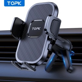 TOPK Car Vent Phone Holder, Upgraded Metal Hook, Fits All Smartphones