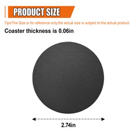 UHANBUT Car Cup Holder Coaster, Leather Anti-Slip Auto Cup Holder Insert Coaster, Shockproof Waterproof Drink Mat, Universal Vehicle Interior Decoration Accessories for Cars, Trucks, SUVs (Black)