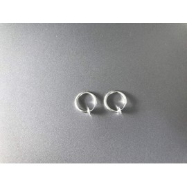 Magik Clip-On Spring Action Non-Piercing Fake Septum Lip Cartilage Nose Tragus Ring (Silver, 2 Pack)