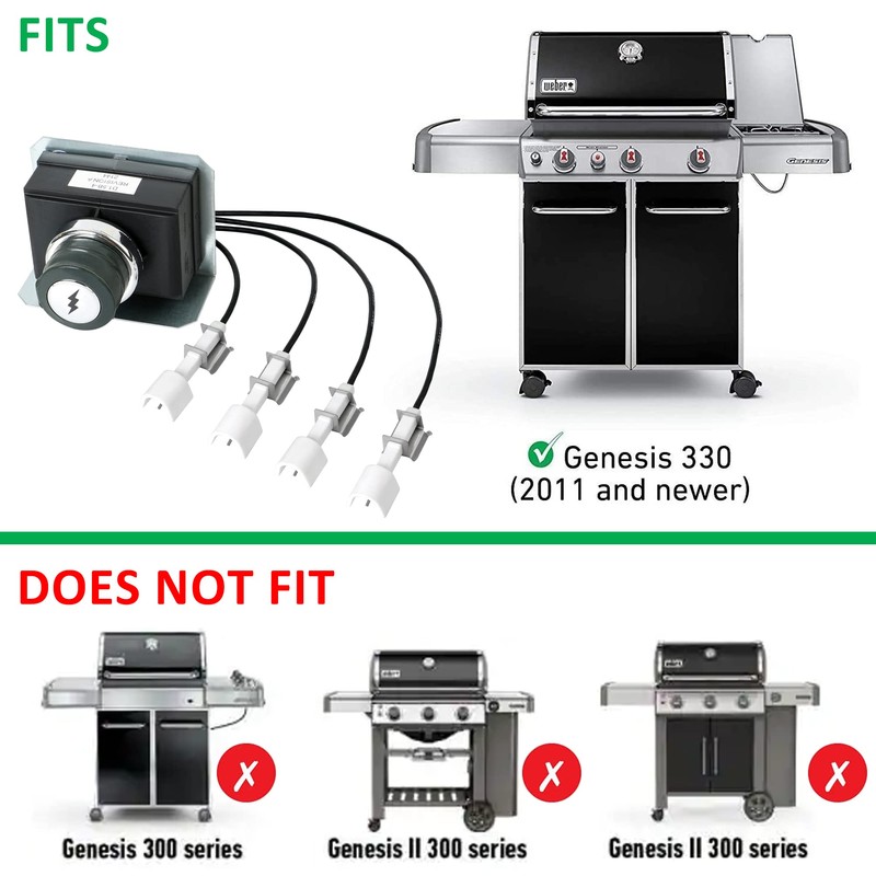 ATKKE 7629 Grill Igniter Kit Replacement for Weber Genesis E/S-330