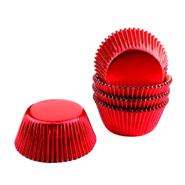 Warmparty Red Foil Baking Cups Standard Cupcake Liners Muffin Wrappers
