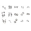 15 Pairs Earrings Set Black Stainless Steel Ear Studs Men