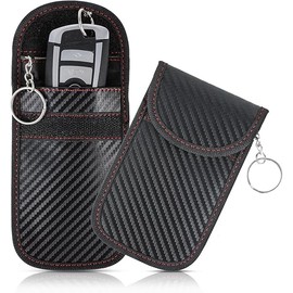 2 Pcs Faraday Bags Key Fob Protector, 3.15'' X 5.0'' Faraday Cage RFID Signal Block Bags, Anti-Theft Vehicle Key Pouch, Anti-Hacking Cover Shell, Small