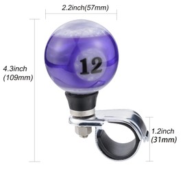 Arenbel 12 Billiard Steering Wheel Booster Knob Car Turning Spinner Assist Grip Handle Fit Most Vehicles Trucks Boats, Purple