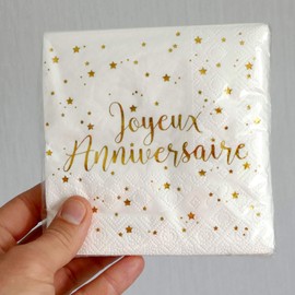 Santex 5663-1, Packung mit 20 kleinen Servietten, Motiv: Happy Birthday.