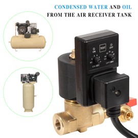 Replacement for Edv200 1/4npt 110/120v Electronic Drain Valve, 7/16" ORF, Full-feature Automatic Electronic Solenoid Condensate Valve