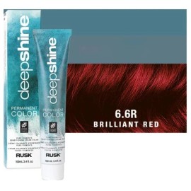 Rusk Deepshine Permanent Hair Color, 6.6 R BRILLIANT RED – 3.4 fl oz (100 mL)