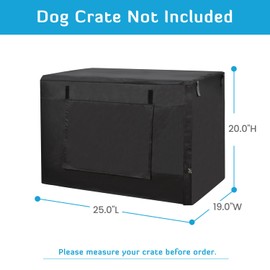 HONEST OUTFITTERS Dog Crate Cover, 55L x 38W x 45H, Black, Heavy-Duty Oxford Fabric, Double Door, Pockets, Mesh Window, Fits 54-Inch Wire Crate, Waterproof, Portable, Indoor Use