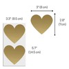 50 Pack, 3" Heart Scratch Off Stickers Labels - Gold