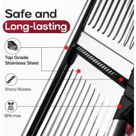 X Home Mandoline Food Slicer Stainless Steel Food Cutter Chopper w/ Adjustable Blades