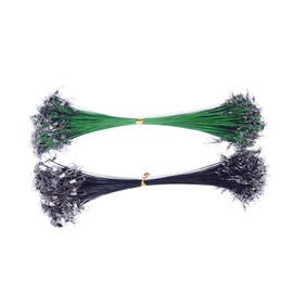 Kisangel 50pcs Wear-Resistant Fishing Lure Line Super Strong Steel Wire Leader Bite Main Sub-line for Offshore Angling Green Black Style Fishing Gear for Outdoor Use