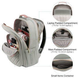 LOVEVOOK Laptop Backpack for Women 15.6 Inch, Womens Backpack for Work Business Travel School College With USB Port, Lightweight Back Pack Computer Laptop Rucksack