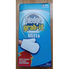 Pledge Grab It 12 Ct Dry Unscented Hand Dusting Mitts Gloves New