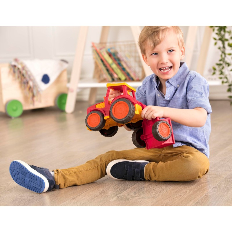 Battat- Wonder Wheels- Red Toy Tractor And Trailer – Farm