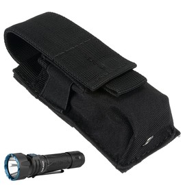 AOEVUIR Tactical Flashlight Holster Nylon Belt Bag for Outdoor Hunting Camping Hiking Suitable for Flashlights of 12-15 cm Length and 3.4 cm Head Diameter