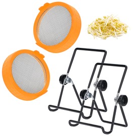 Lulonpon Sprouting Lids Growing Kit, Screen Sprout Lids with Stand, Sprouting jar kit for Sprouting, Sprouting Bean Seeds, Sprouting Kit