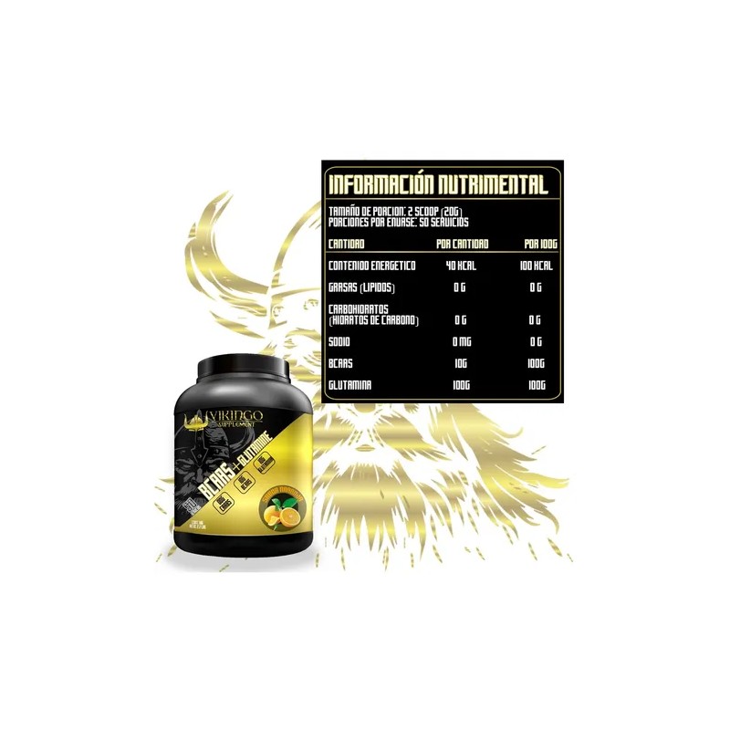 Aminoácidos Bcaas + Glutamina Vikingo 1kg Varios Sabores