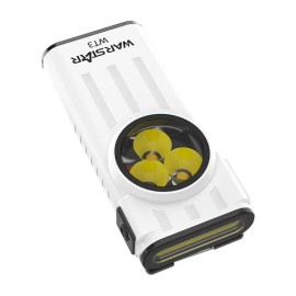 WT3 1PK White Ultra-thin Aluminum Red Flashing USB Type-C Strobe Light 260LM IP33 Magnetic Base EDC FlashlightBody Color: White, Lamp Power(W): 5