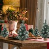 Jylucky 6PCS Tabletop Mini Christmas Tree, Snow Artificial Christmas Trees