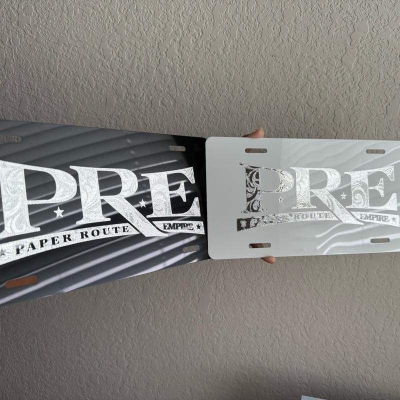 PRE Chrome Engraved License Plate - Colour: White