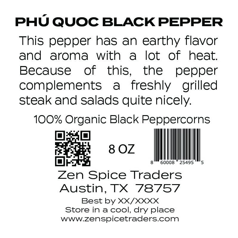 Phú Quoc Organic Black Peppercorns | Zen Spice Traders |