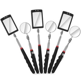 GGSTDDUP 6 Pcs Telescoping Inspection Mirror,Retractable Round Mechanical Mirror Tool,Under Vehicle Square Inspection Mirror,Car Visual Reflector,Retractable Detection Mirror Repair Tool