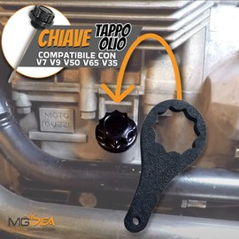 Key for Oil Cover PETG Heavy Duty Heavy Duty Compatible with Moto Guzzi V7 V9 V50 V65 V35 Made in Italy
