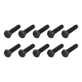 METALLIXITY Hex Bolts (M6-1x25mm) 25Pcs, 12.9 Grade Carbon Steel Fully Threaded Black Oxide, Coarse Thread UNC Hex Head Screw Bolt - for Mechanical Repair