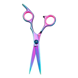 FARRAY Hair Cutting Scissors，6.5 Inch Professional Stainless Steel Barber Hair Scissors，for Both Salon and Home Use (Aurora color)