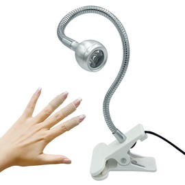 ZOELASS Big Chip 395nm Flash Cure lamp for Gel Nails with Gooseneck and clamp Portable Resin uv Light Curing lamp 5V USB Input (Sliver 2W)