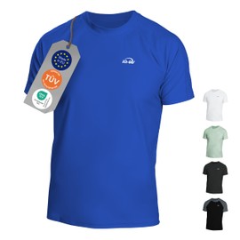 IQ UV Men's Short-Sleeved UV T-Shirt, Casual, Blue from Europe, TÜV Tested, l