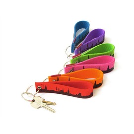 44spaces Schlüsselanhänger Hamburg Filz orange mit Skyline Design - handgefertigt viele Farben - Geschenk für Frauen Männer Geburtstag Umzug