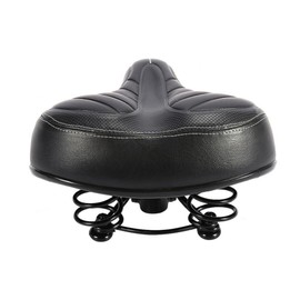 Bicycle Saddle with Shockproof Spring & Ultra Soft Padding for Wide Buttocks Mountain Roads Sporty Comfortable Padded Saddle for Men & Women High Elasticity PU Material