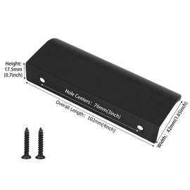 goldenwarm Cabinet Pulls Tab Edge Pull Black Mount Finger Pull - PH7027BK76 Hidden Door Handle for Kitchen Cabinets 3in Center to Center 10Pack