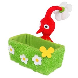 Sanei Boeki PKZ01 Pikmin Plush Goods, Red Pikmin Accessory Holder, Grass, W 4.7 x D 3.9 x H 5.1 inches (12 x 10